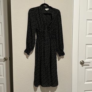 Max Studio - Black Polka Dot Midi Dress - Size S